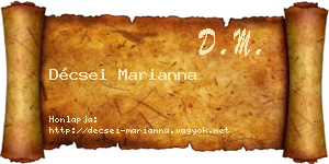 Décsei Marianna névjegykártya