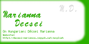 marianna decsei business card